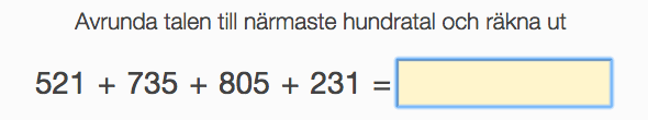 Överslagsräkning med hundratal